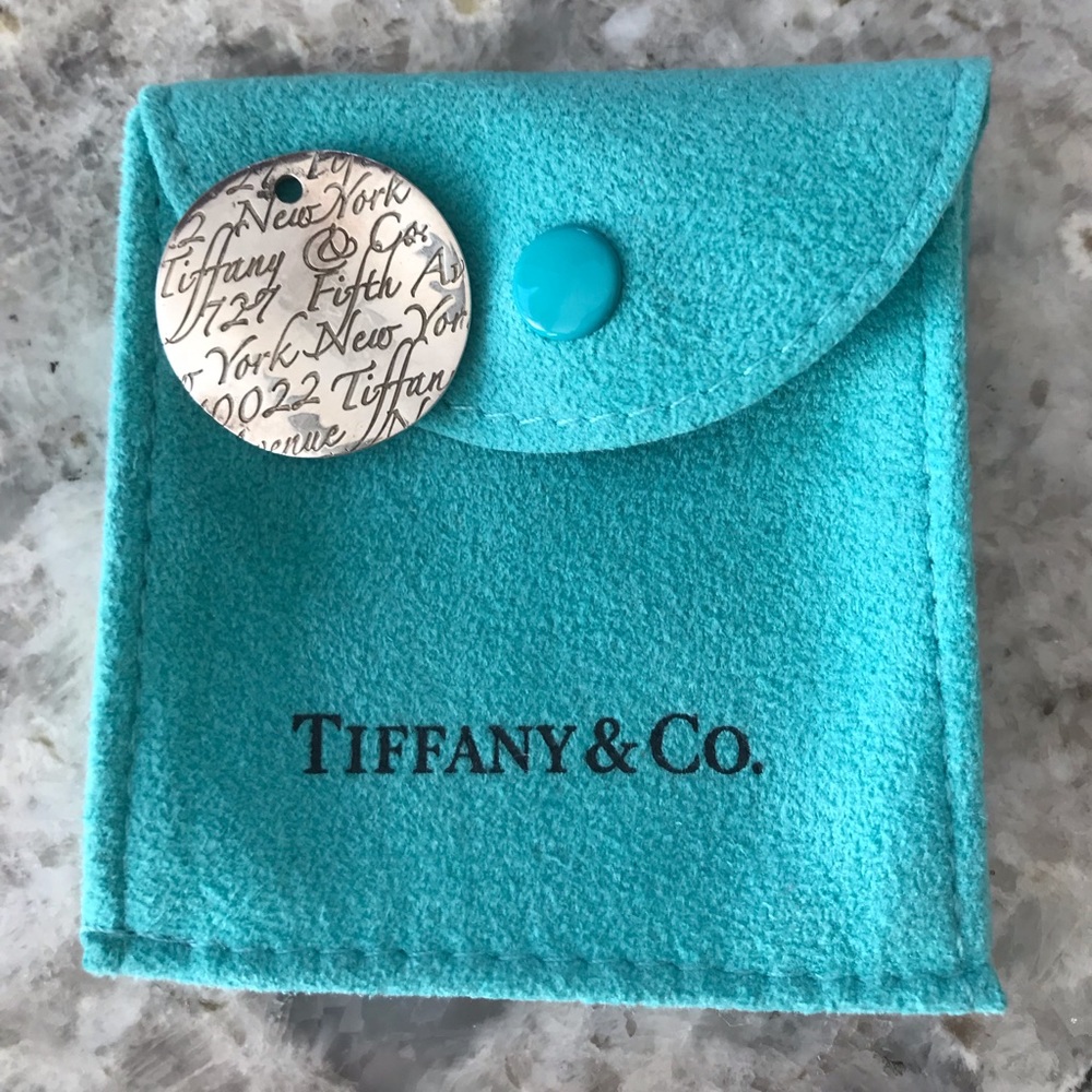Tiffany Co Notes 5th Ave Circular Silver Pendant